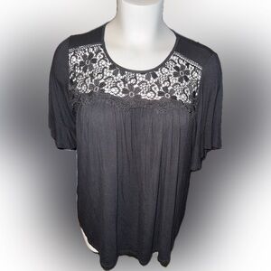 Elegant Black Lace Women's Top